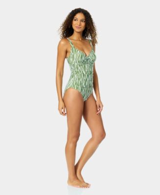 Women's V-Neck Underwire One-Piece Swimsuit