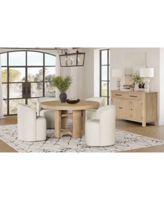 Marcel 5-Pc. Dining Set (Round Table & 4 Barrel Side Chairs)