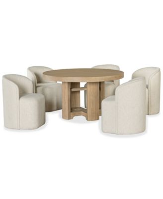 Marcel 6-Pc. Dining Set (Round Table & 5 Barrel Side Chairs)