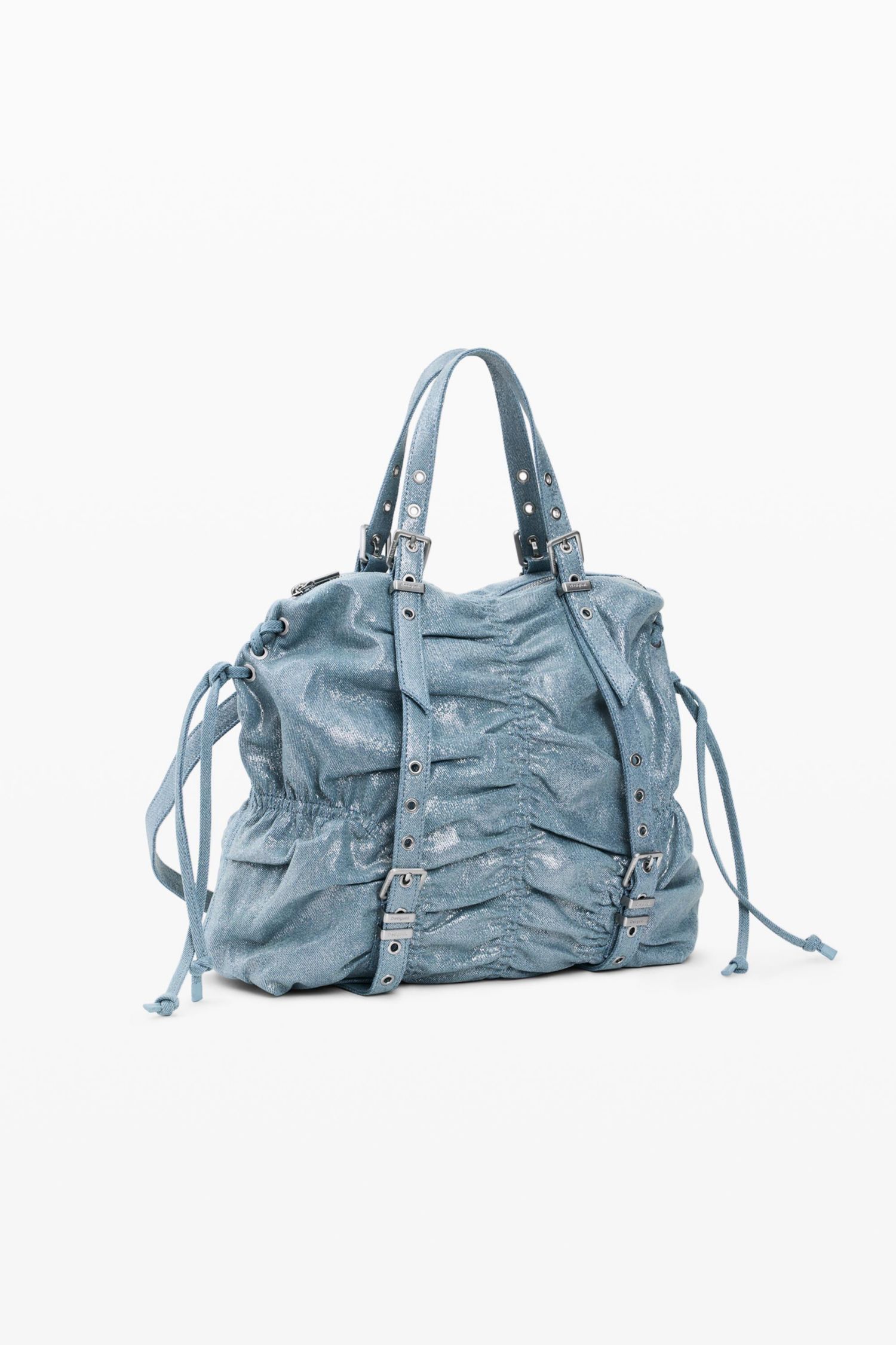 Women's Medium Ruched Denim Backpack