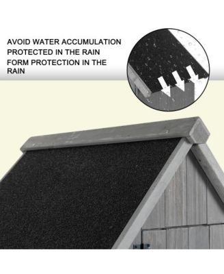 30.3inch L x 21.3inch W x 70.5inch H Outdoor Storage Cabinet Tool Shed Wooden Garden Shed Gray