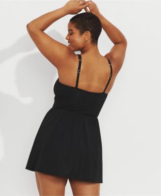 Women's SlenderSuit V-neck Wrap Swim Dress One Piece Swimsuit