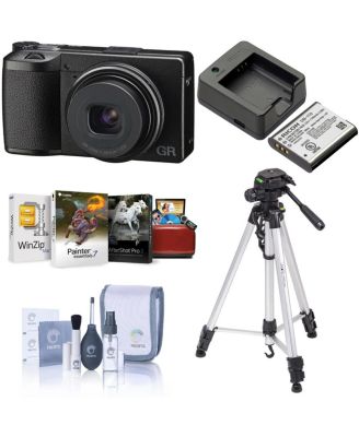 GR IIIx Compact Digital Camera, Bundle with Extra Battery & Charger, Tripod, Mac Software Suite, Includes Cleaning Accessories