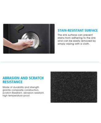 13.77x17.71inch Quartz Undermount Bar Sink with Basket Strainer Heat Stain Resistant