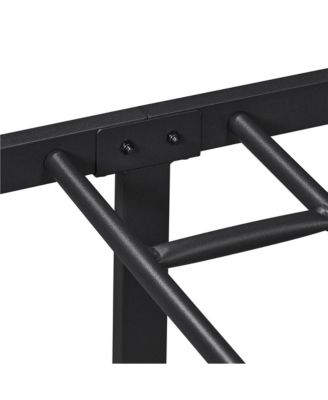 Simple Full Metal Bed Frame with Curved Design Headboard and Footboard