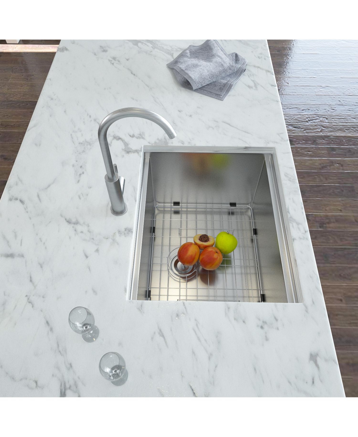 flynama 24x18x13inch Laundry Workstation Sink Undermount Utility Tub Stainless Steel Deep Bowl 16 Gauge