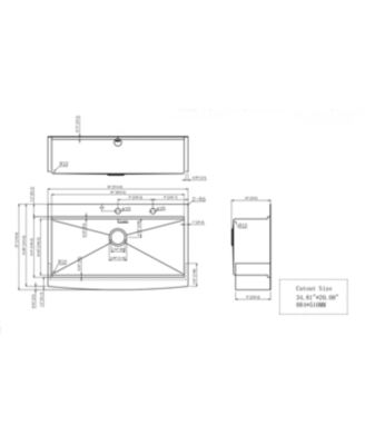 36x22x10inch Drop In Farmhouse Sink Workstation Stainless Steel Topmount Apron Front 16 Gauge