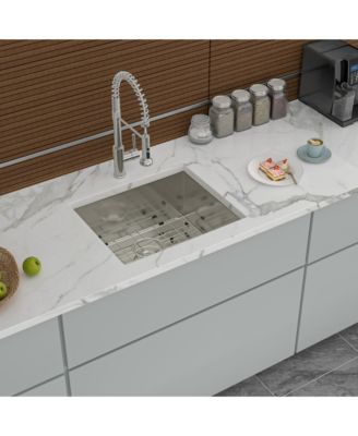 21x18x9inch Undermount Kitchen Sink 16 Gauge Stainless Steel Deep Single Bowl with Grid