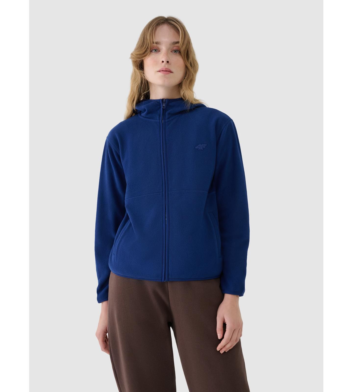 Женский топ 4F Regular Hooded Fleece, цвет: Тёмно-синий — фото 1
