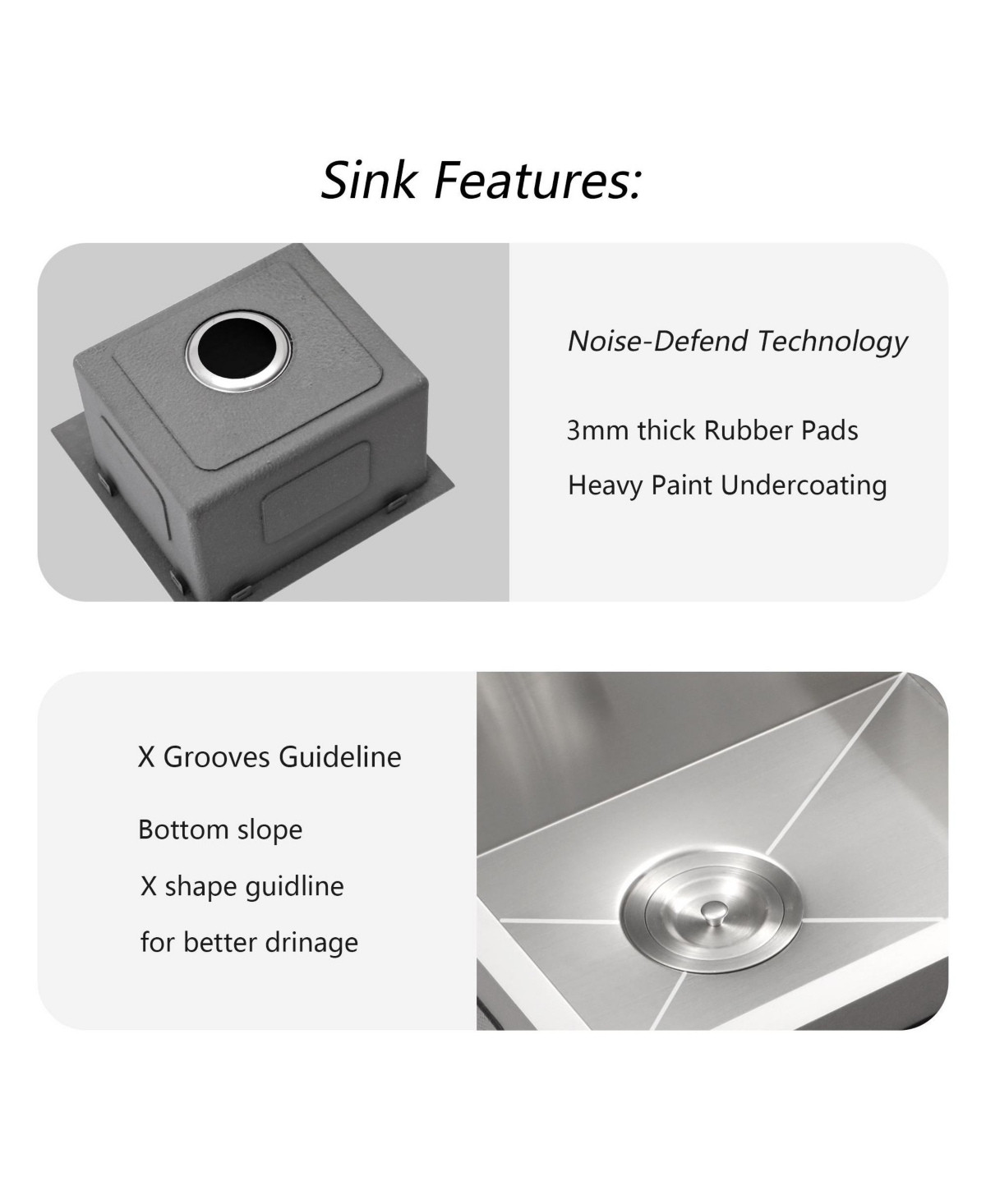 flynama 15x15x9inch Drop In Bar Sink Stainless Steel 16 Gauge Single Bowl Topmount Kitchen