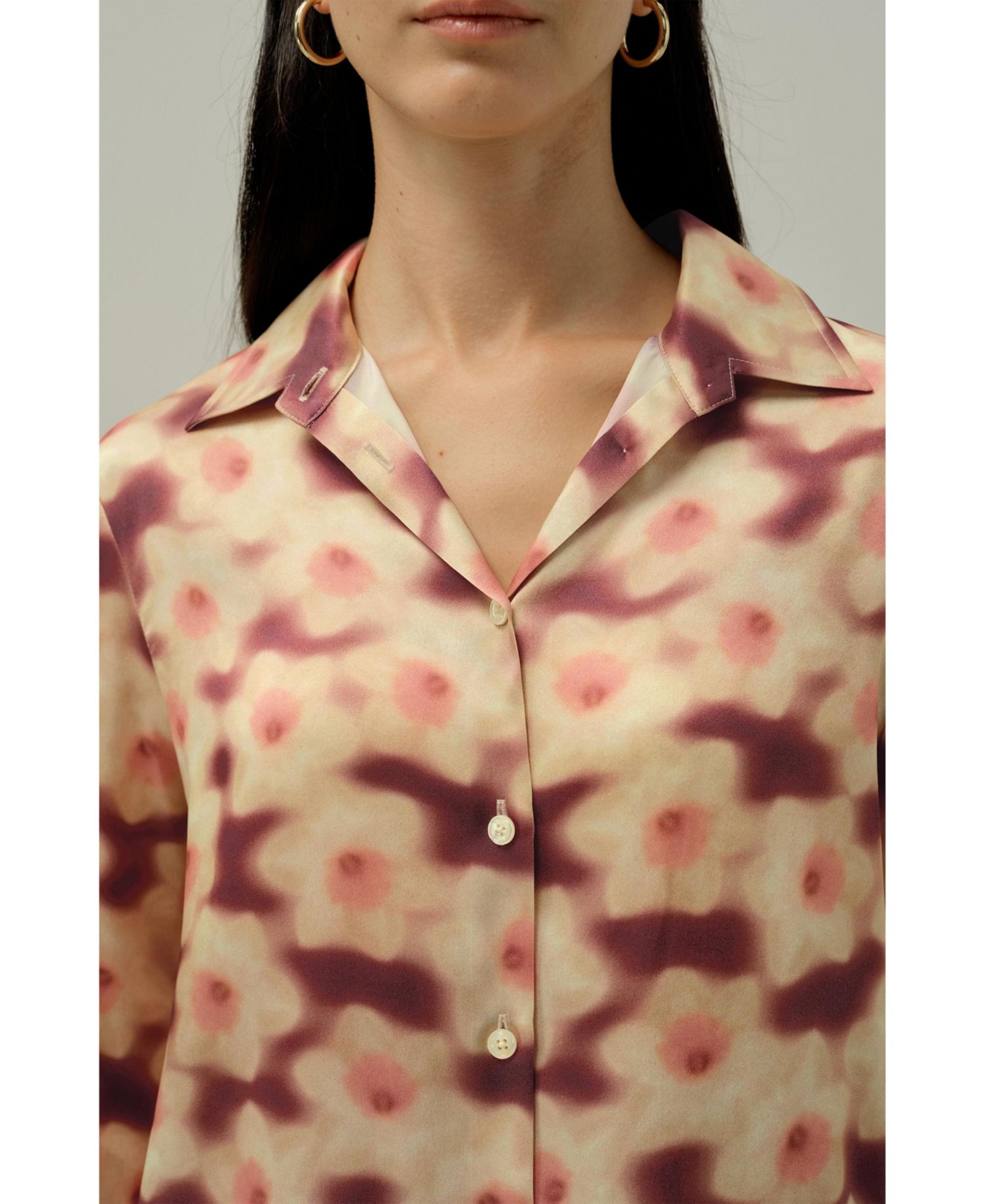 Women's Daffodil Print Silk Blouse