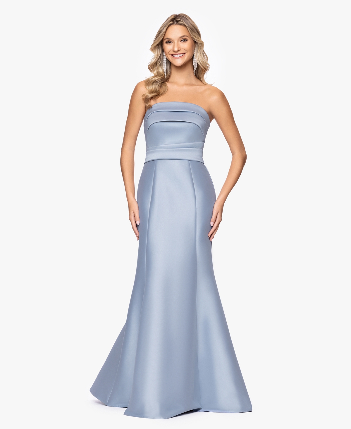 Betsy & Adam Women's Strapless Long Gown