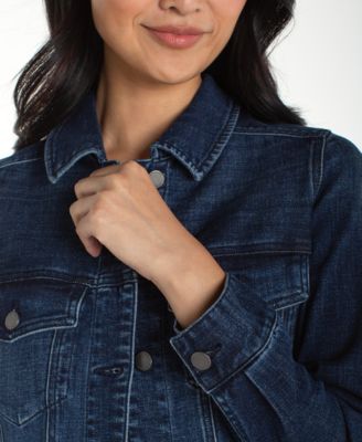 Petite Button-Front Trucker Jacket