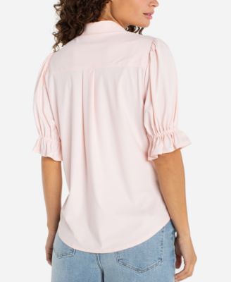 Petite Puffed-Sleeve Top