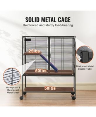 2-Tier Rolling Metal Ferret Cage with Ramps, 36