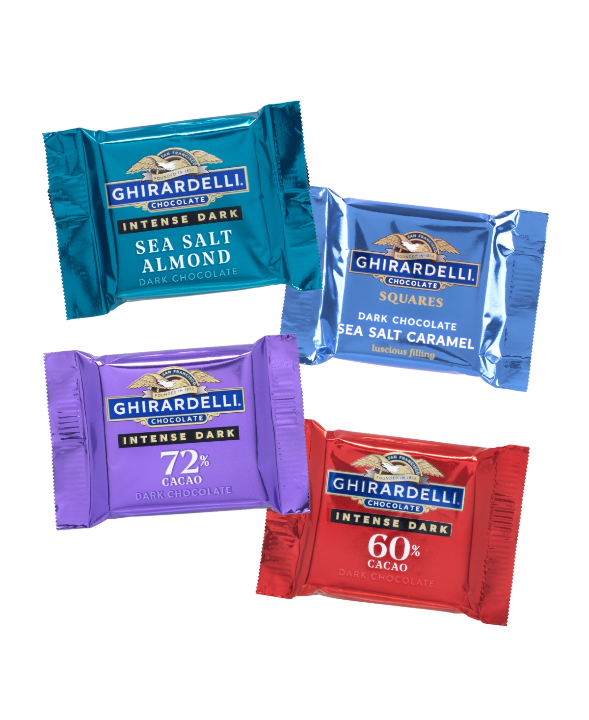 Lindor Assorted Truffles Ghirardelli Squares Premium Dark Chocolate Assortment, 2 Pack