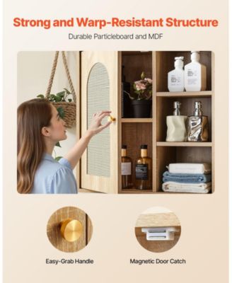 Wall Cabinet, Single Door, Adjustable Shelves, Over-Toilet Storage