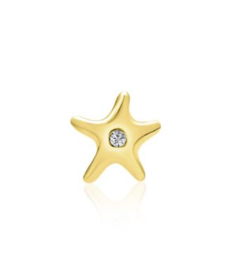 Tiny Nautical Starfish 14K Gold Cartilage Ear Lobe Piercing Stud Earring 1 Pcs