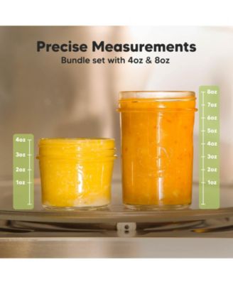 8pk Prep Baby Food Storage Containers, Leak-Proof, BPA Free Glass Baby Food Jars for Feeding