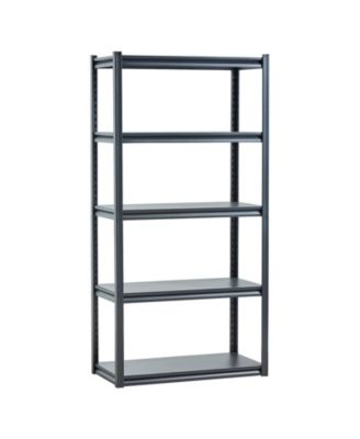 5-Tier Storage Shelves, 2000-Lb Capacity, 18"D x 36"W x 72"H, Adjustable Metal Utility Rack, Black