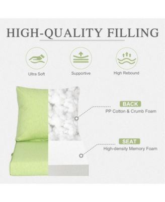 Outdoor Deep Seat Cushion Set, Waterproof Patio Furniture Cushions with Adjustable Straps & Removable Cover, Set of 2