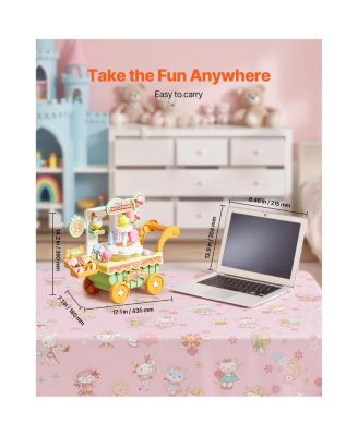 Ice Cream Cart for Kids, 27 PCS Accessories, Pretend Play Store with Storage Trolley with Pretend Money