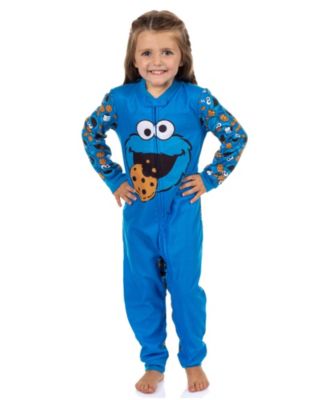 Toddler Cookie Monster Character 1PC Front-Zip Footless Sleeper Pajama