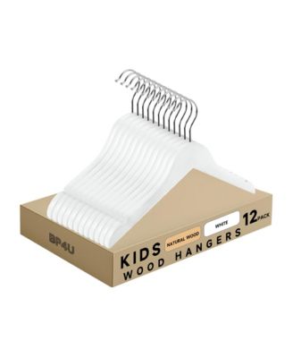 Kids Wooden Clothes Hangers, Baby Solid Wood Coat Shirt Top Hangers for Toddlers, Children, Youth's for Jackets, Dresses, Blouse, Overcoat