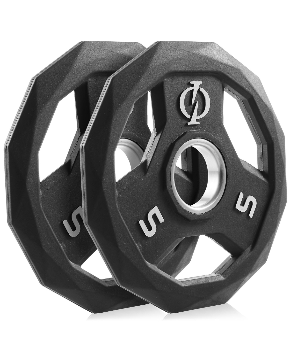 Philosophy Gym Set of 2 Rubber Coated 2-inch Olympic Grip Weight Plates ( Lb each) for Weightlifting