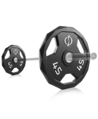 Set of 2 Rubber Coated 2-inch Olympic Grip Weight Plates (45 LB each) for Weightlifting