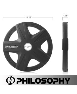 Set of 2 Rubber Coated 2-inch Olympic Grip Weight Plates (45 LB each) for Weightlifting