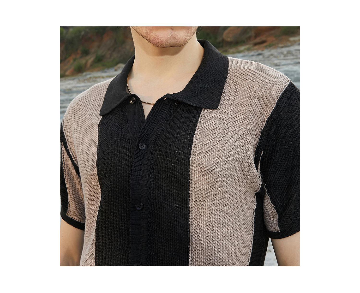Men's Panel-Knit Slim-Fit Shirt