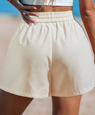 Women's Blue Blossoms Floral Cover-Up Shorts