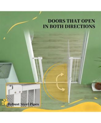 Extra Wide Walk Through Dog Gate in White