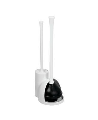 iDesign Compact Bowl Brush and Plunger Set - White