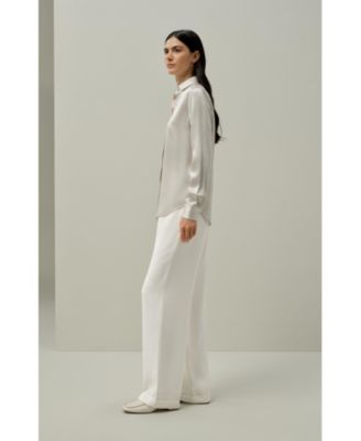 Women's Spread Collar Silk Shirt