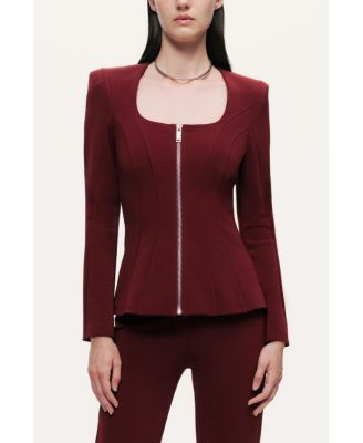 Women's Zip-Front Structured Top