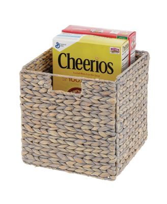 Woven Hyacinth Kitchen Storage Organizer Basket Bin, 8 Pack, Gray Wash