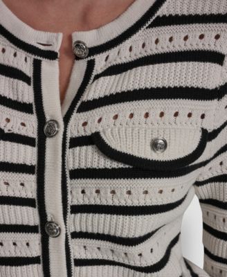 Women's Crew Neck Pointelle Sweater