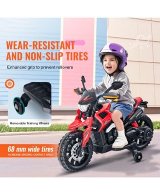 12V Kids Electric Motorcycle with Detachable Training Wheels
