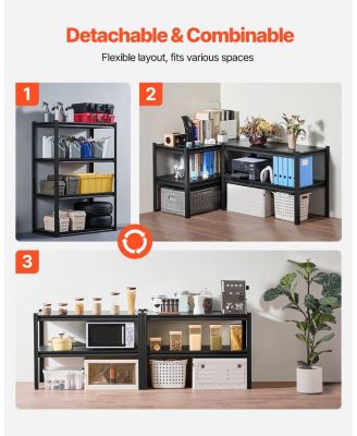 4-Tier Garage Storage Shelves, 2400-Lb Capacity, 20"D x 40"W x 57"H, Adjustable Utility Rack, Black