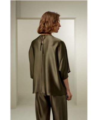 Women's Relaxed Silk Crewneck Blouse