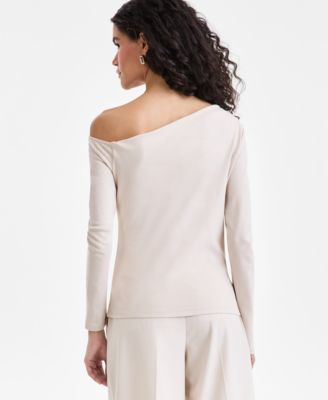 Women's Long Sleeve Off-the-Shoulder Knit Top