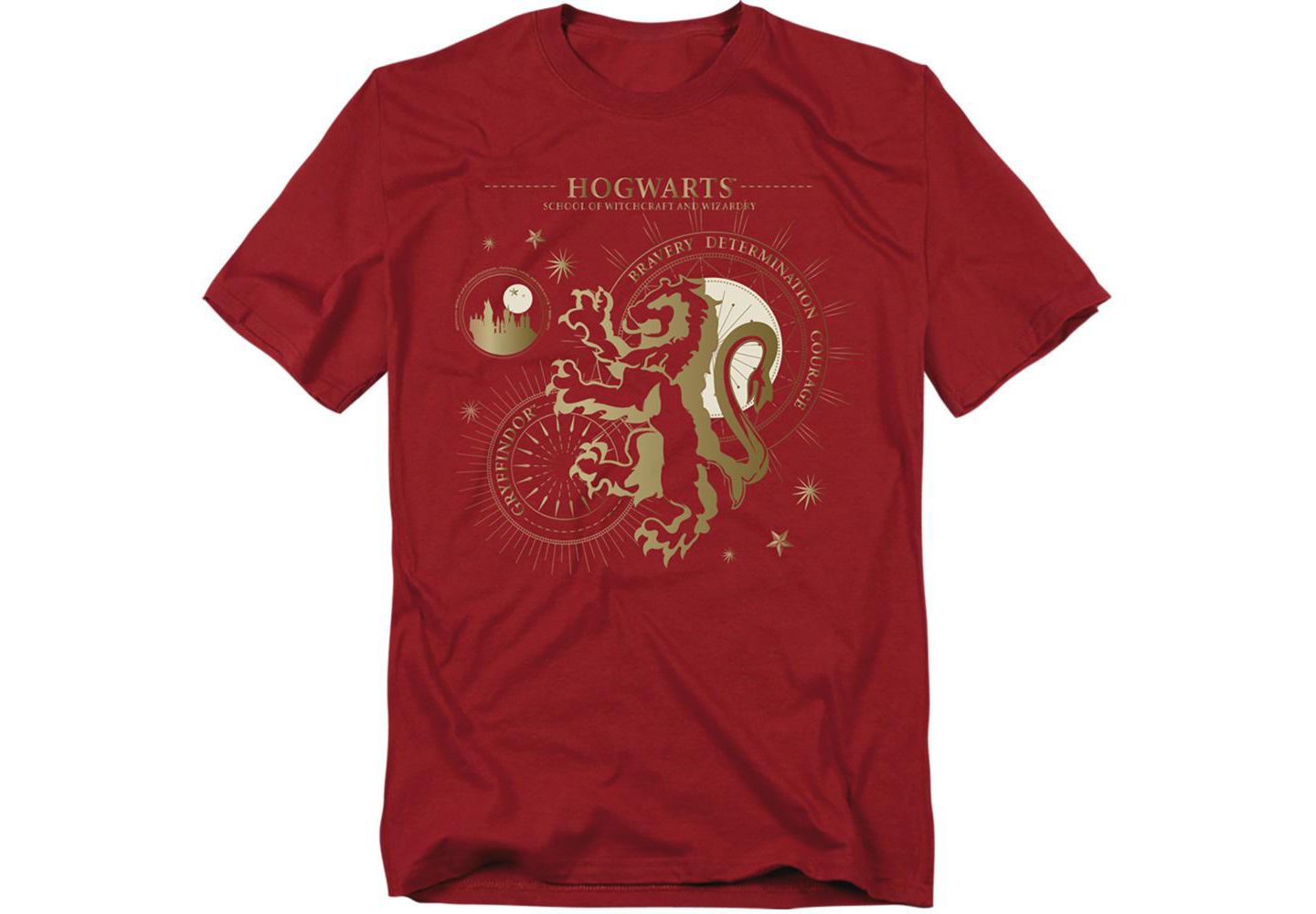 Мужская футболка Harry Potter Bravery, Deterimation, Courange, Gryffindor, цвет: Красный — фото 1