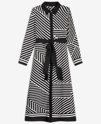 Women's Long Sleeve Geo Print Shirtdress