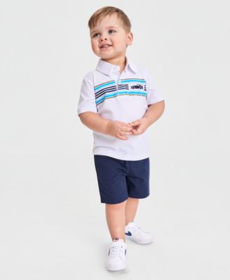 Toddler Boys' 12M-5T Stripe Polo Shirt & Shorts, 2-Piece Set