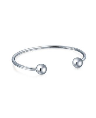 Bangle Cuff For European Charm & Beads Bracelet .925 Sterling Silver Ball-Screw Tips