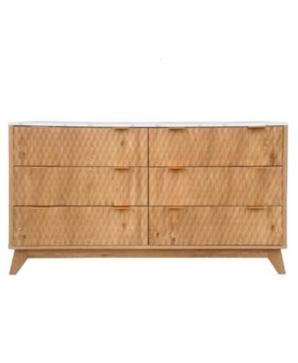 Fluted Dresser for Bedroom, Modern 6 Drawer Dresser