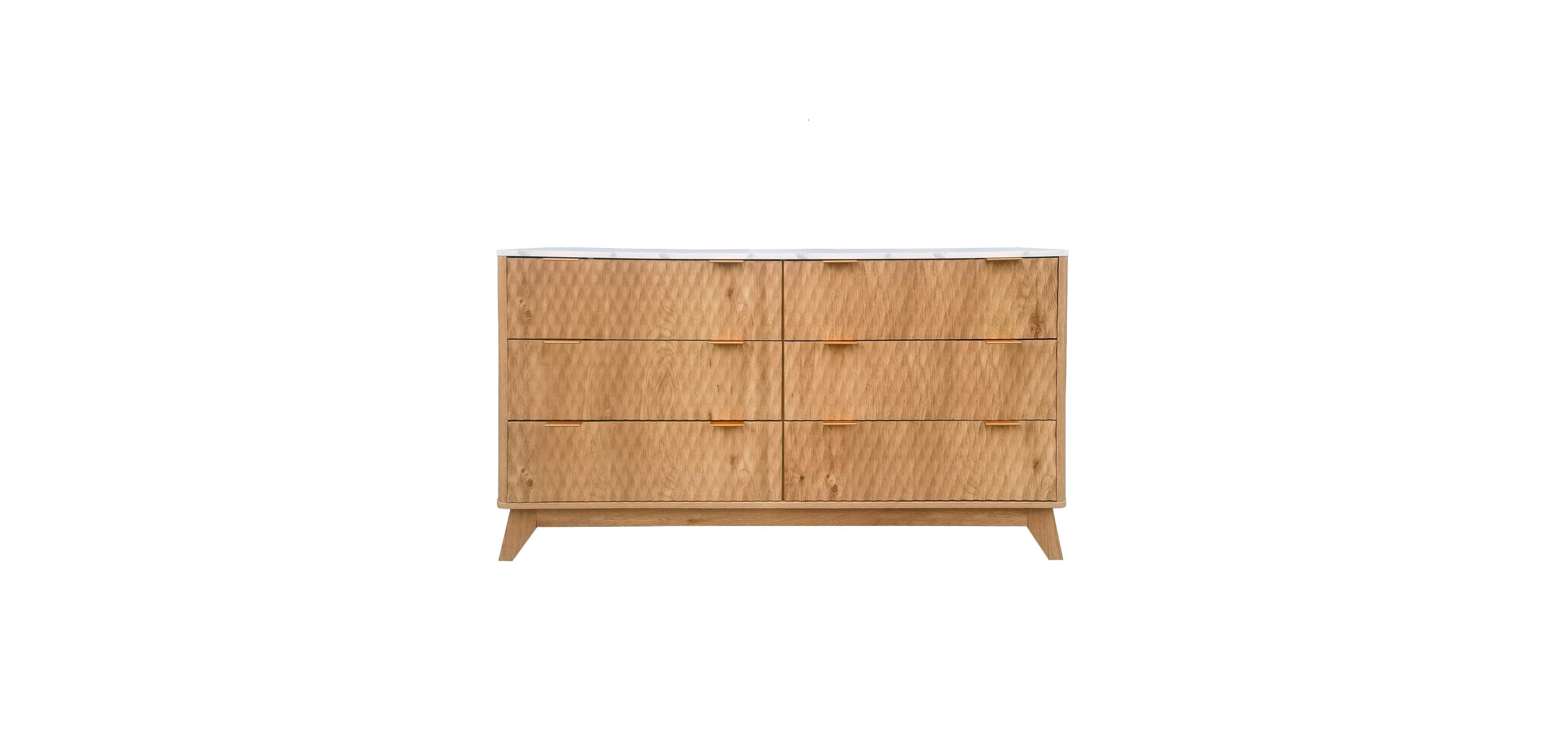 Gaomon Fluted Dresser for Bedroom, Modern 6 Drawer Dresser
