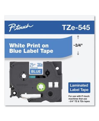 TZE545 0.7 in. x 26.2 ft. TZe Standard Adhesive Laminated Labeling Tape - White on Blue